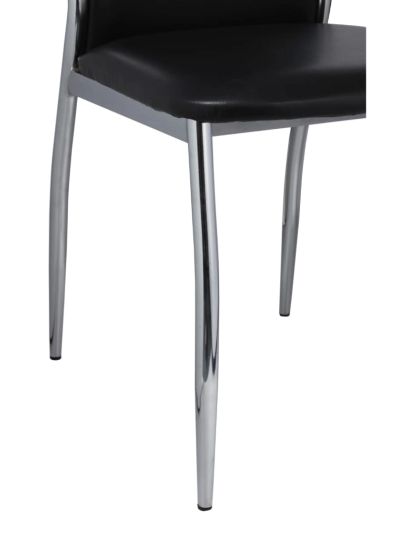imagem de vidaXL Cadeiras de jantar 4 pcs couro artificial preto7