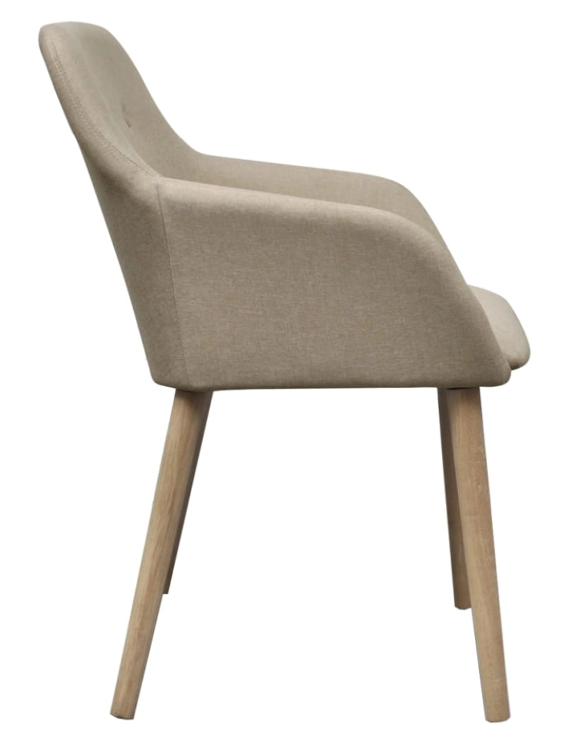 imagem de vidaXL Cadeiras jantar 2 pcs tecido bege e madeira de carvalho maciça5