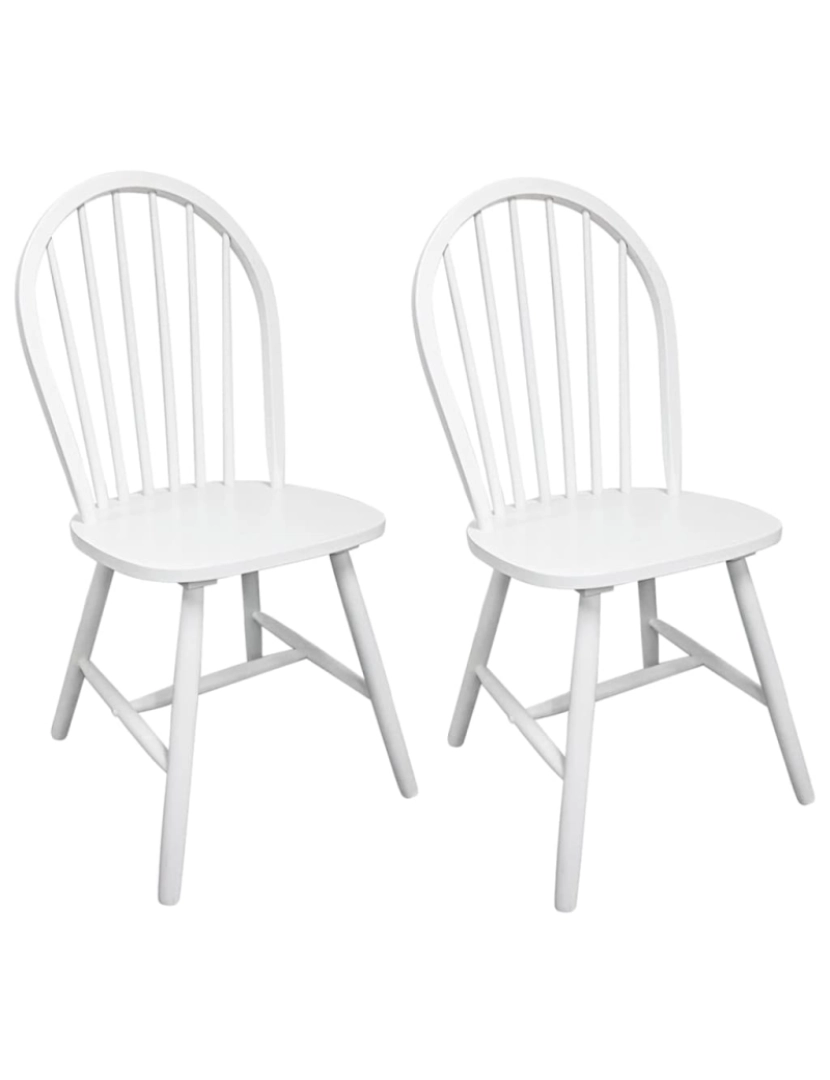 Vidaxl - vidaXL Cadeiras de jantar 2 pcs seringueira maciça branco