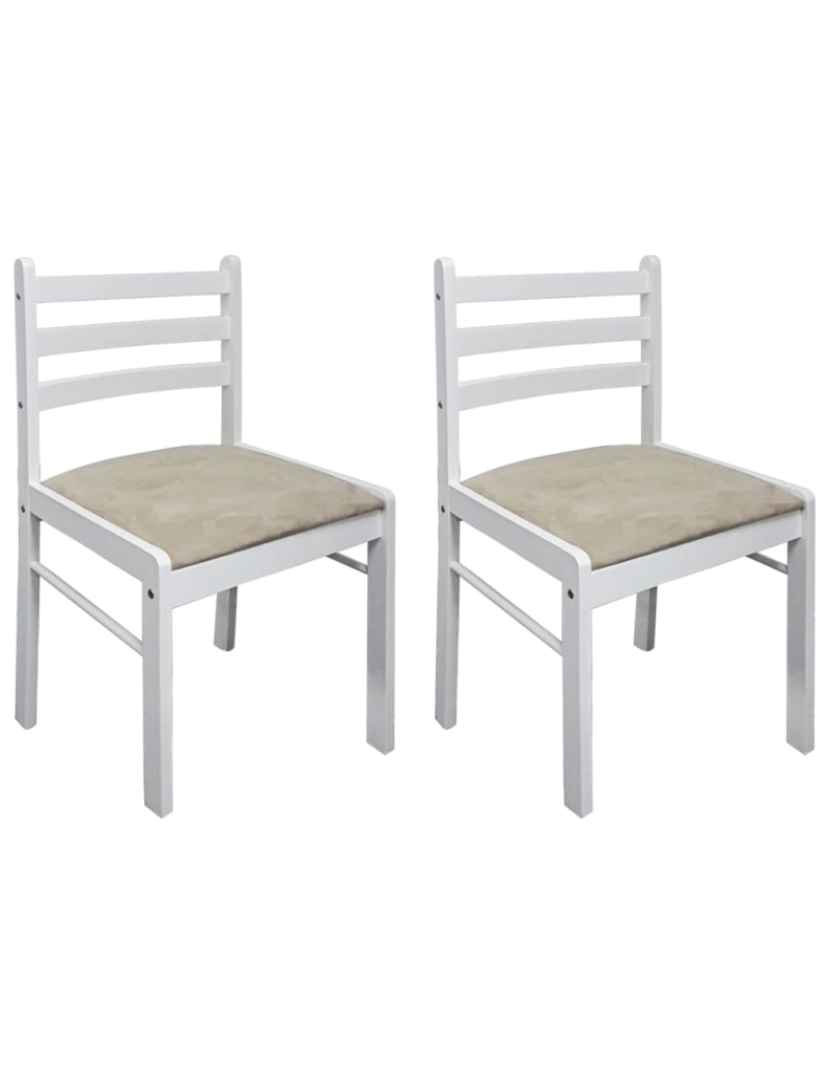 Vidaxl - vidaXL Cadeiras de jantar 2 pcs seringueira maciça e veludo branco
