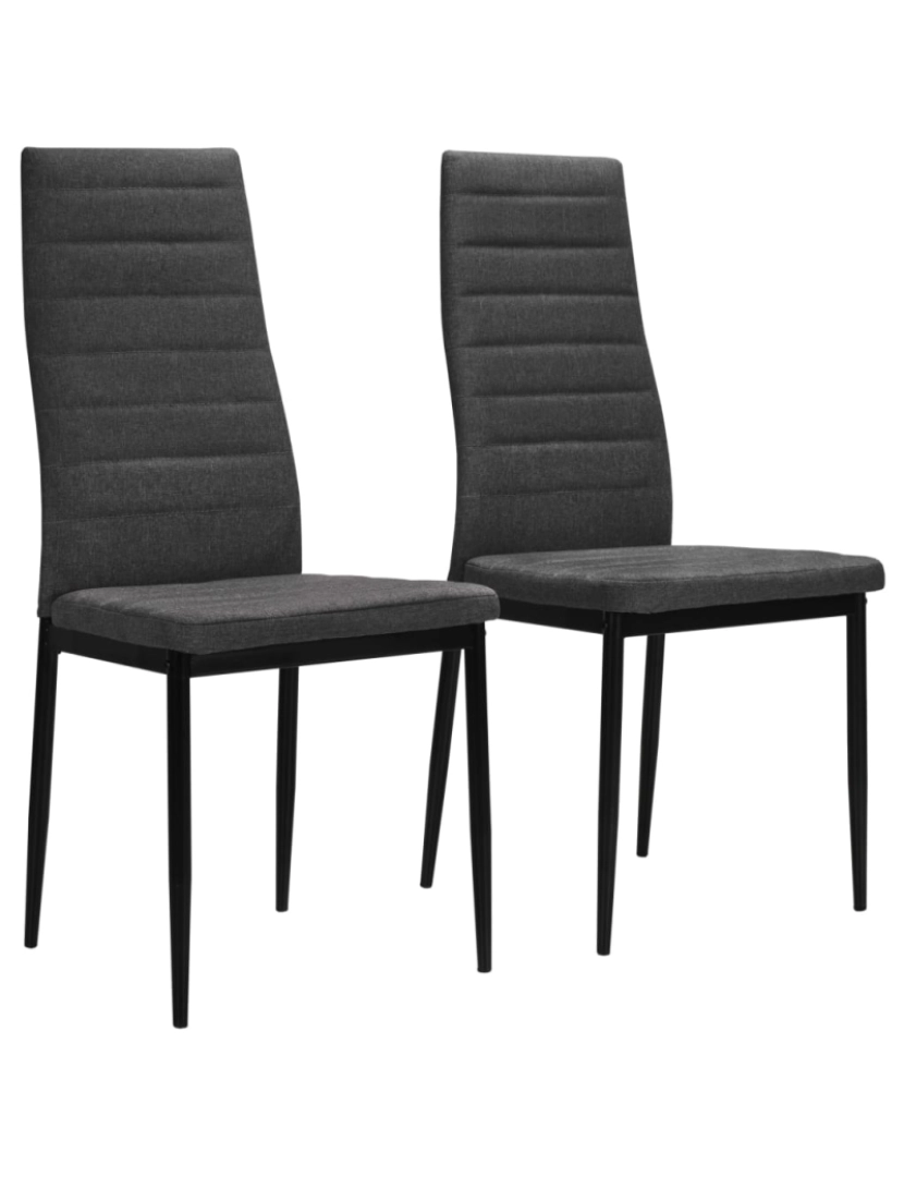 imagem de vidaXL Cadeiras de jantar 2 pcs tecido cinzento-escuro1