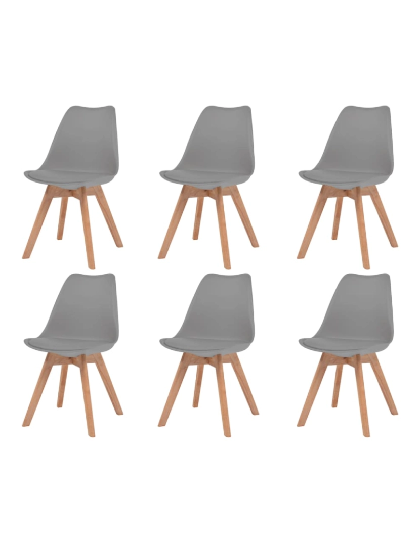 Vidaxl - vidaXL Cadeiras de jantar 6 pcs plástico cinzento