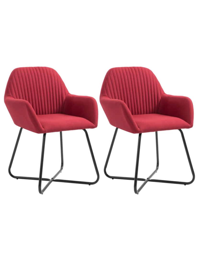 Vidaxl - vidaXL Cadeiras de jantar 2 pcs tecido vermelho tinto