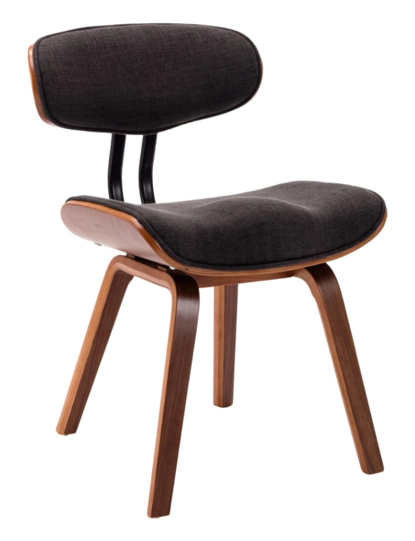 imagem de vidaXL Cadeiras jantar 2 pcs madeira curvada e tecido cinzento4