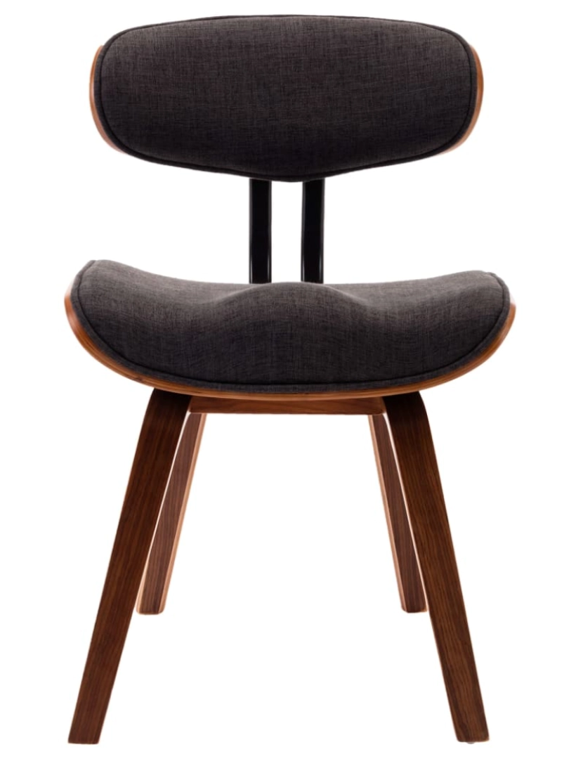 imagem de vidaXL Cadeiras jantar 2 pcs madeira curvada e tecido cinzento5