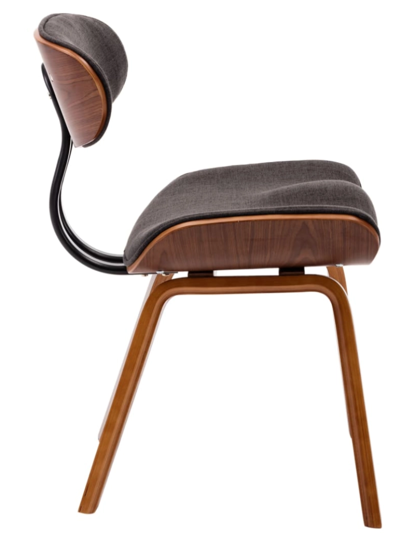 imagem de vidaXL Cadeiras jantar 2 pcs madeira curvada e tecido cinzento6