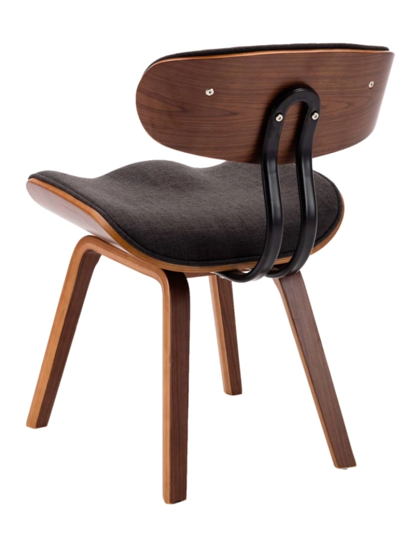 imagem de vidaXL Cadeiras jantar 2 pcs madeira curvada e tecido cinzento7