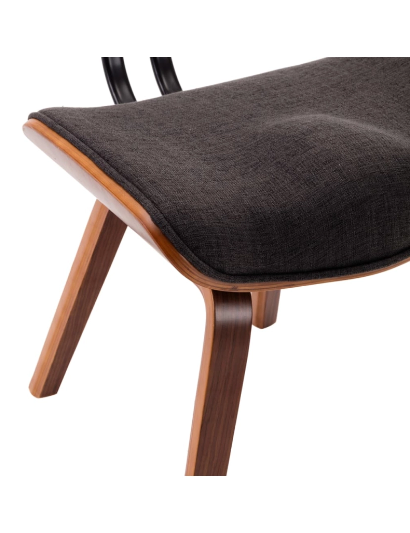 imagem de vidaXL Cadeiras jantar 2 pcs madeira curvada e tecido cinzento8