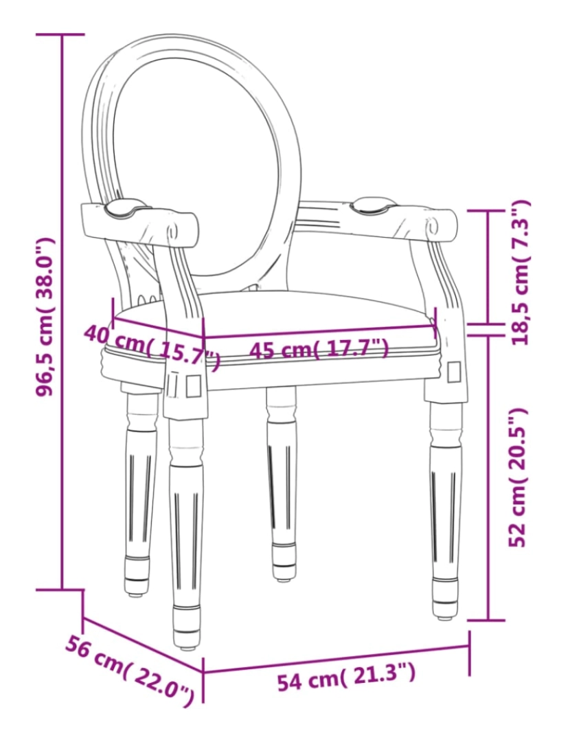 imagem de vidaXL Cadeira de jantar 54x56x96,5 cm tecido cinzento-escuro9