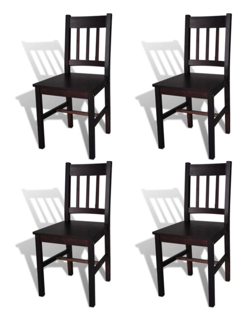 Vidaxl - vidaXL Cadeiras de jantar 4 pcs madeira de pinho castanho-escuro