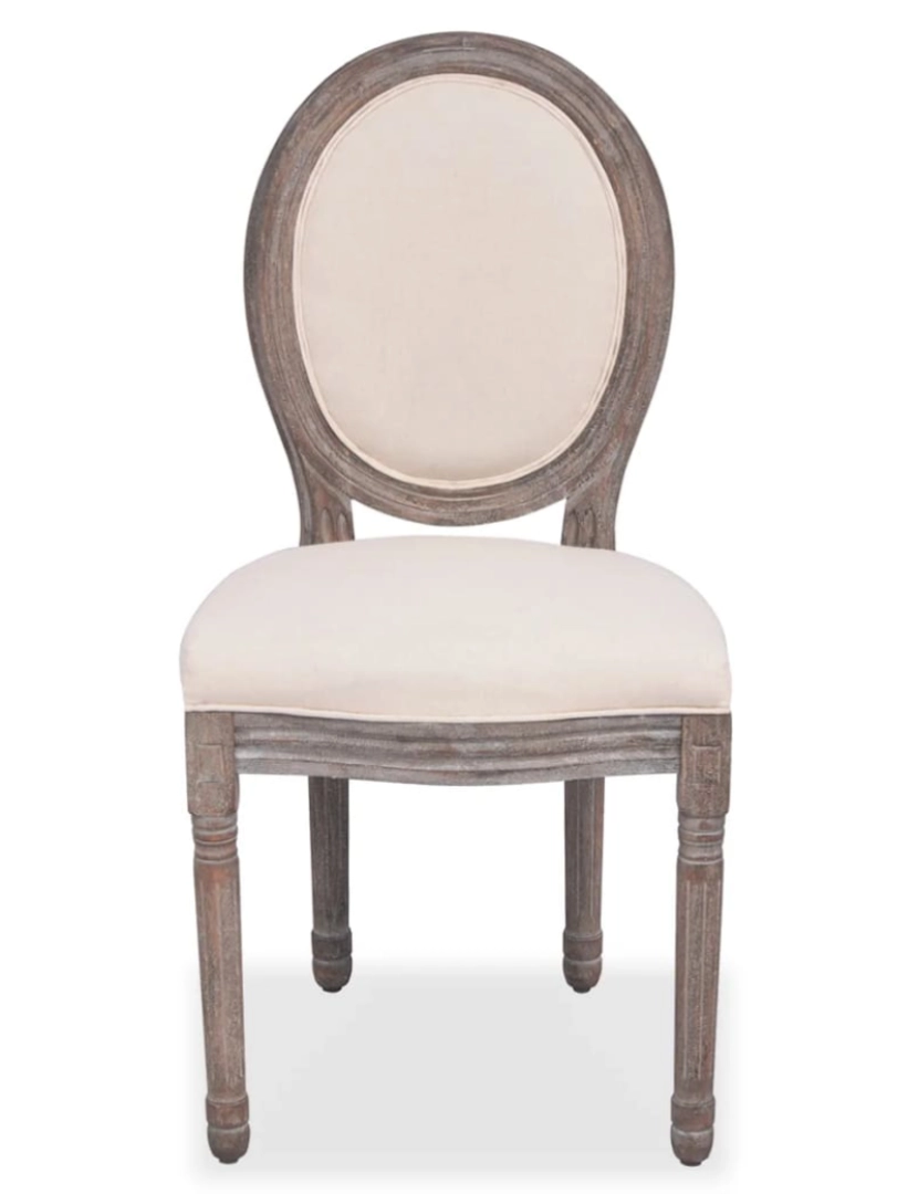 imagem de vidaXL Cadeiras de jantar 2 pcs tecido cor creme4