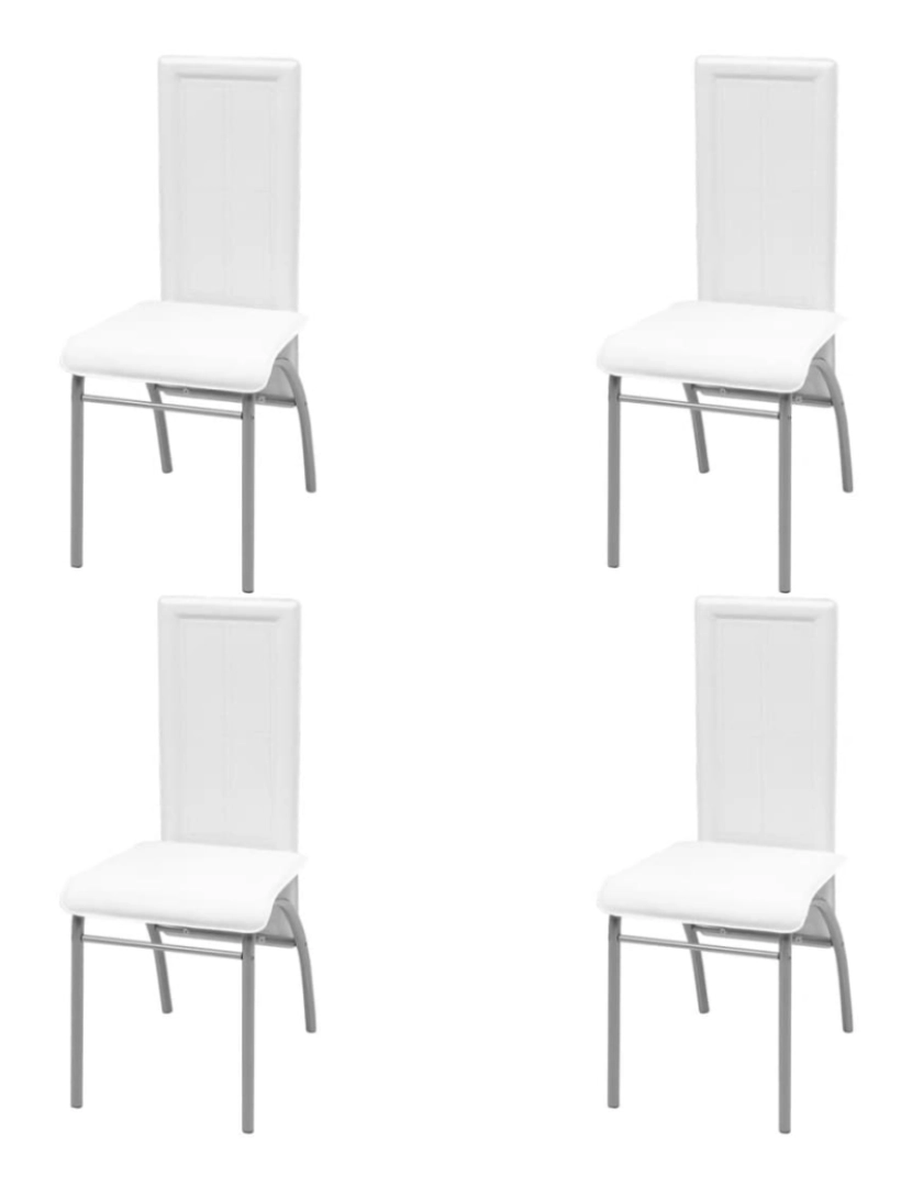 imagem de vidaXL Cadeiras de jantar 4 pcs couro artificial branco2