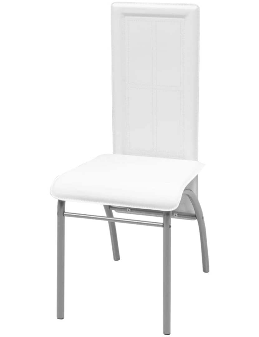 imagem de vidaXL Cadeiras de jantar 4 pcs couro artificial branco4