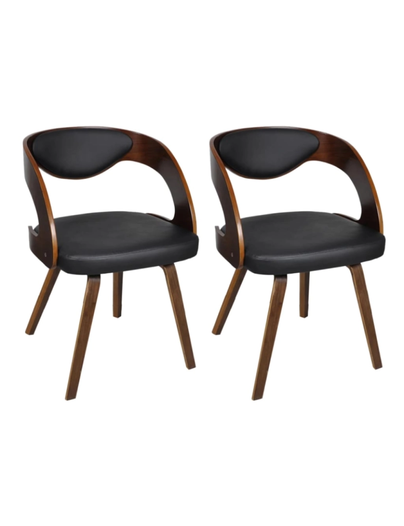 imagem de vidaXL Cadeiras de jantar 2 pcs couro artificial castanho1