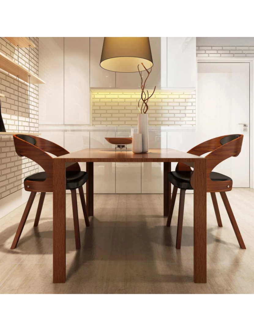 imagem de vidaXL Cadeiras de jantar 2 pcs couro artificial castanho2