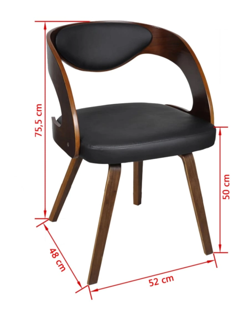 imagem de vidaXL Cadeiras de jantar 2 pcs couro artificial castanho7
