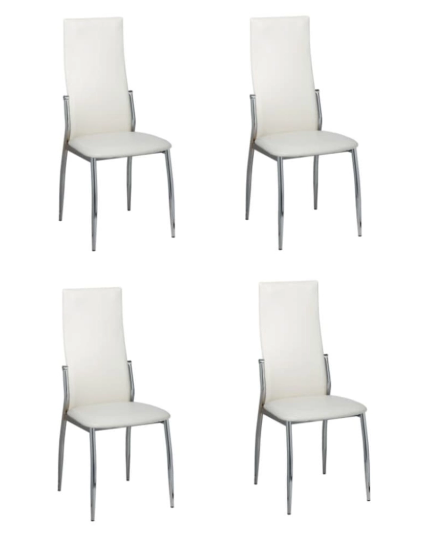 imagem de vidaXL Cadeiras de jantar 4 pcs couro artificial branco1