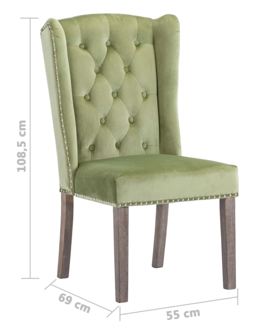 imagem de vidaXL Cadeira de jantar veludo verde-claro10