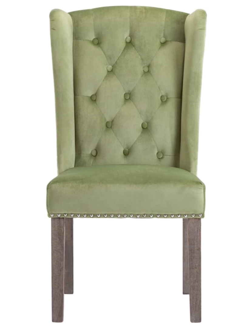 imagem de vidaXL Cadeira de jantar veludo verde-claro4