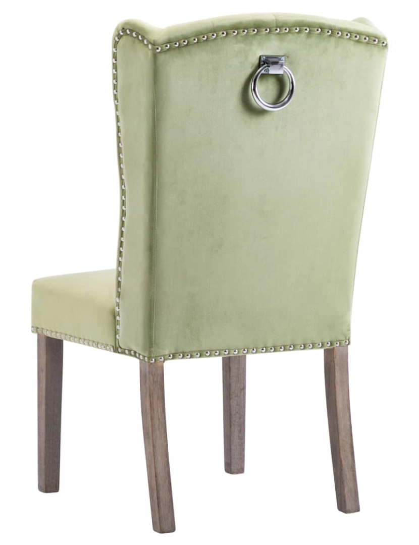imagem de vidaXL Cadeira de jantar veludo verde-claro6