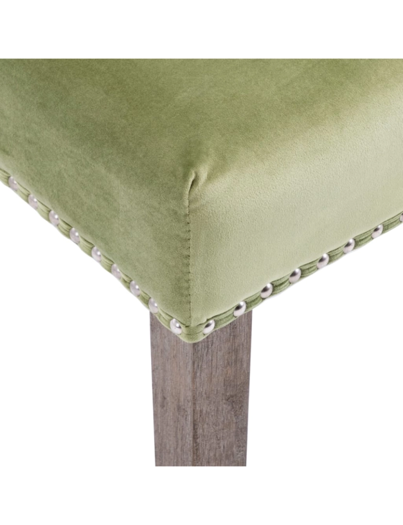 imagem de vidaXL Cadeira de jantar veludo verde-claro8