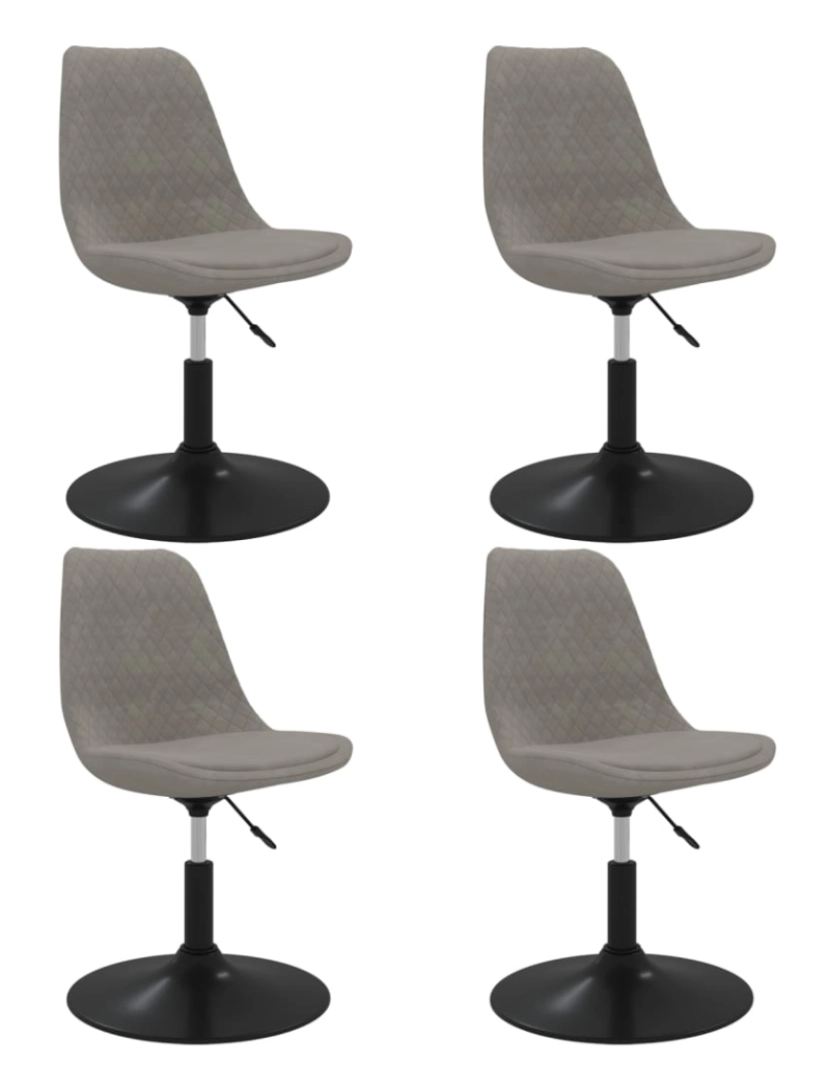 Vidaxl - vidaXL Cadeiras de jantar giratórias 4 pcs veludo cinzento-claro