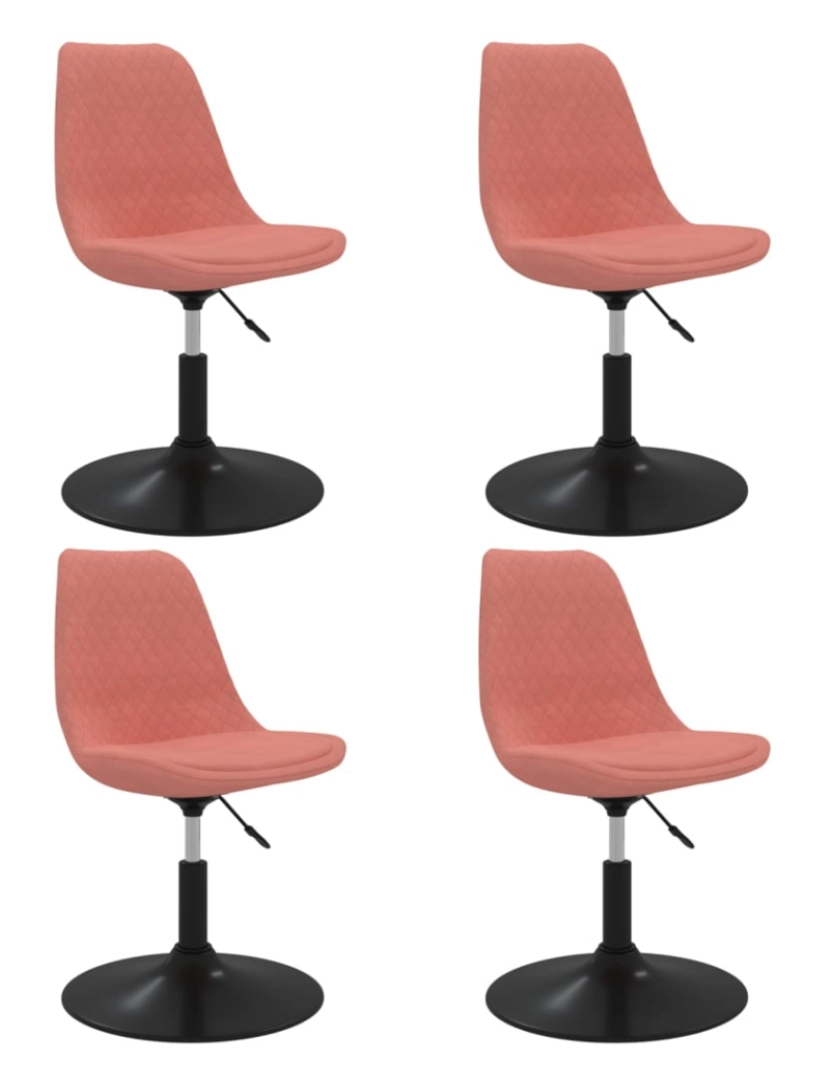 imagem de vidaXL Cadeiras de jantar giratórias 4 pcs veludo rosa1