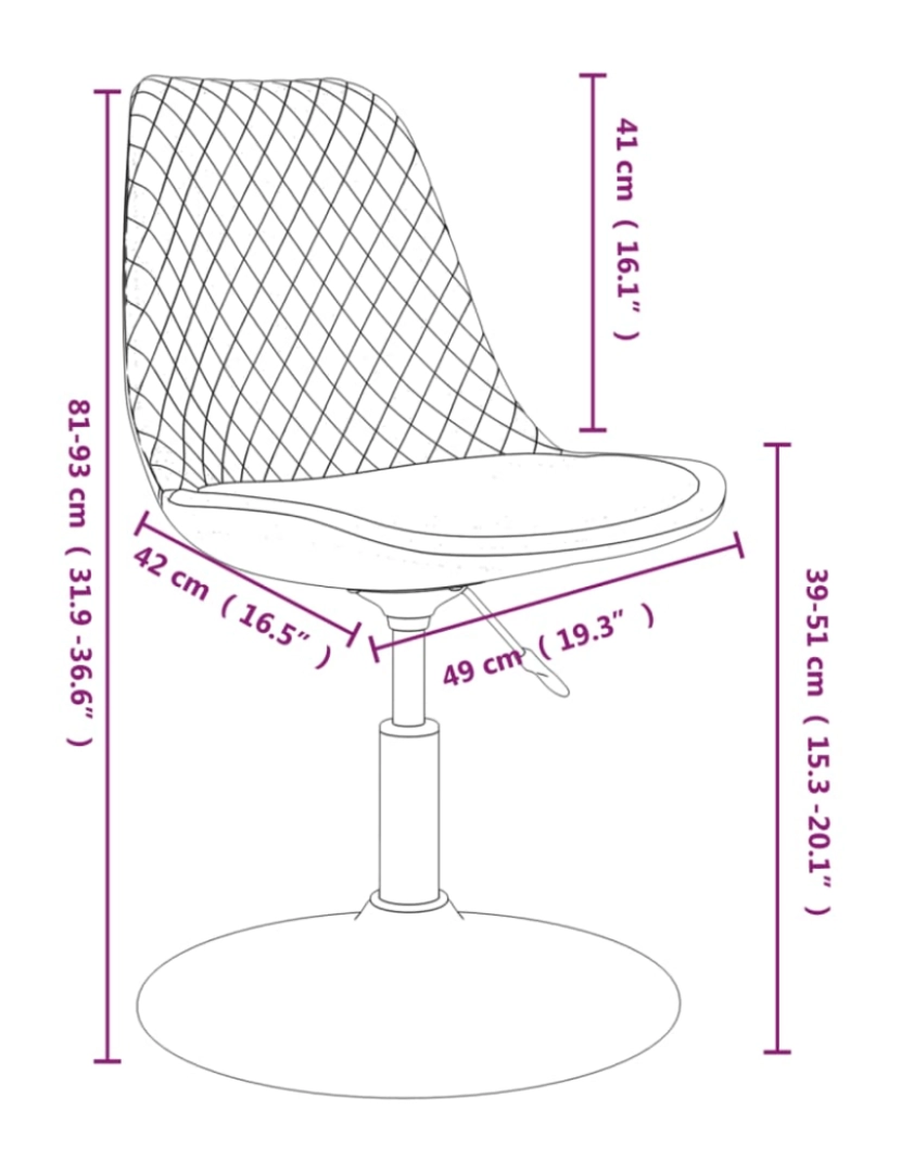 imagem de vidaXL Cadeiras de jantar giratórias 4 pcs veludo castanho11