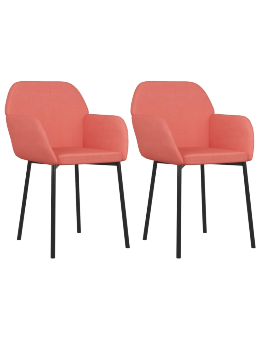 imagem de vidaXL Cadeiras de jantar 2 pcs veludo rosa1