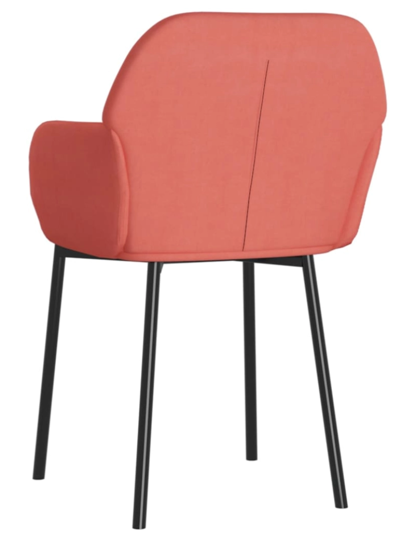 imagem de vidaXL Cadeiras de jantar 2 pcs veludo rosa5