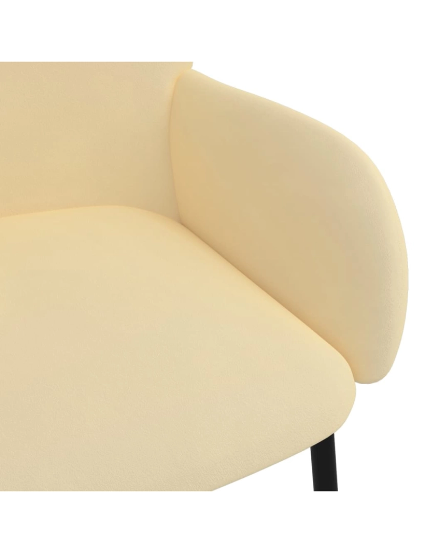 imagem de vidaXL Cadeiras de jantar 2 pcs veludo cor creme8