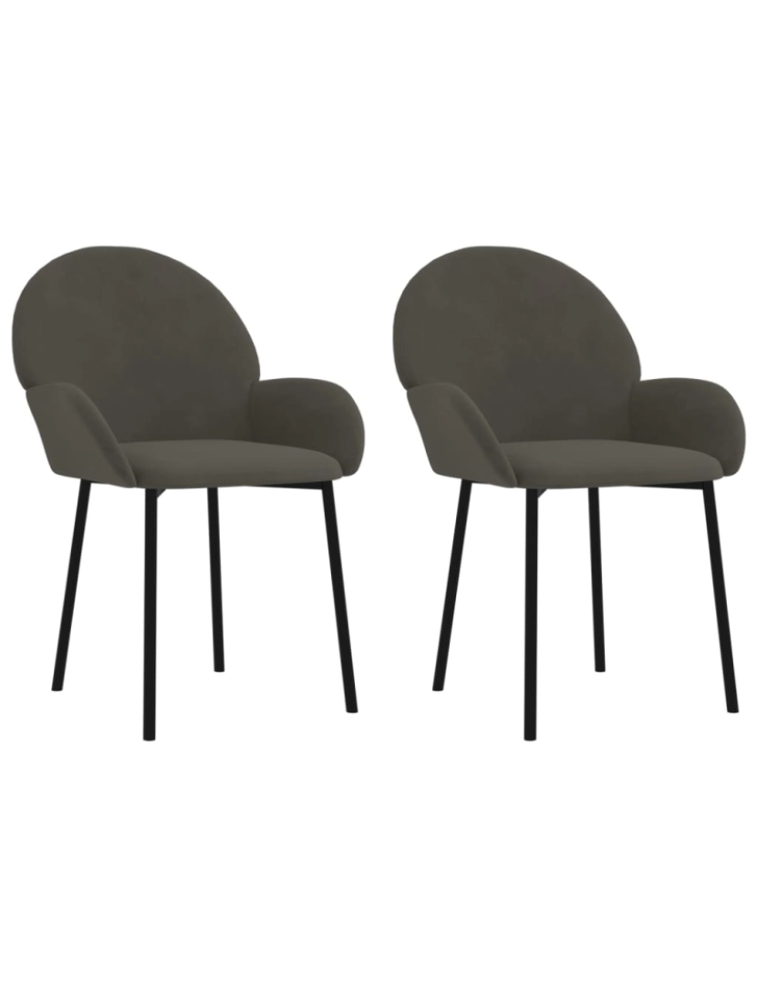 Vidaxl - vidaXL Cadeiras de jantar 2 pcs veludo cinzento-escuro