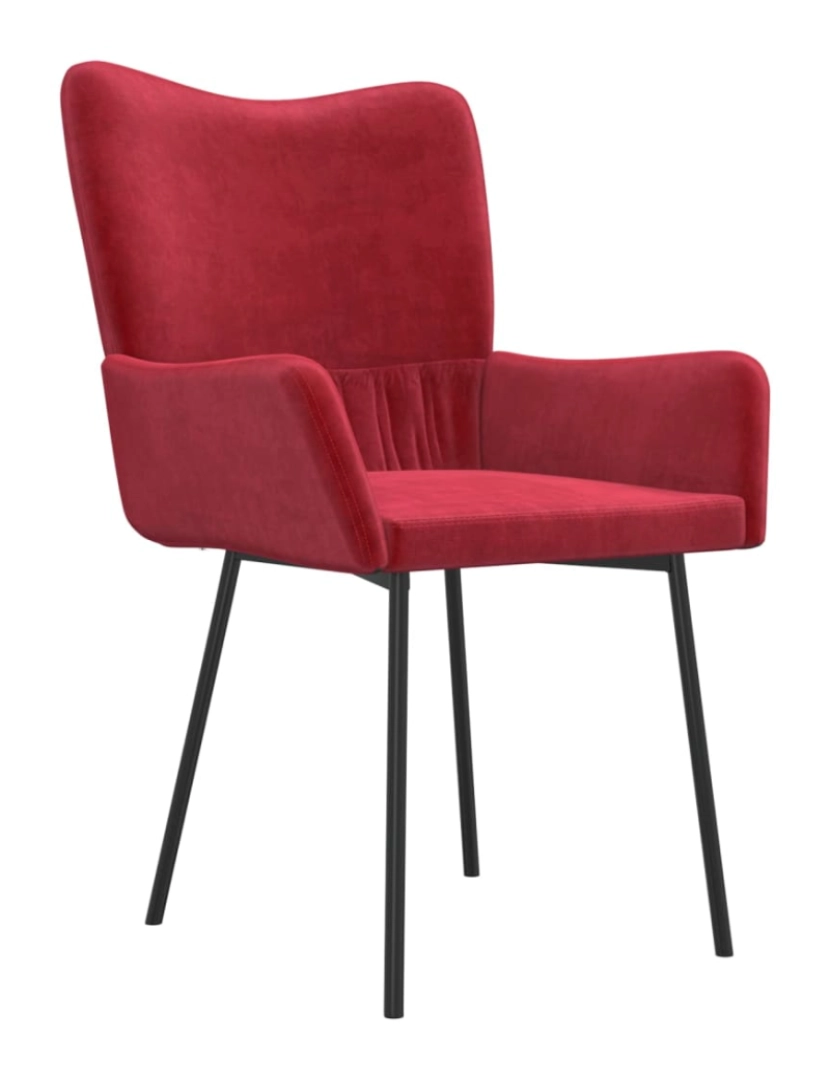 imagem de vidaXL Cadeiras de jantar 2 pcs veludo vermelho tinto5