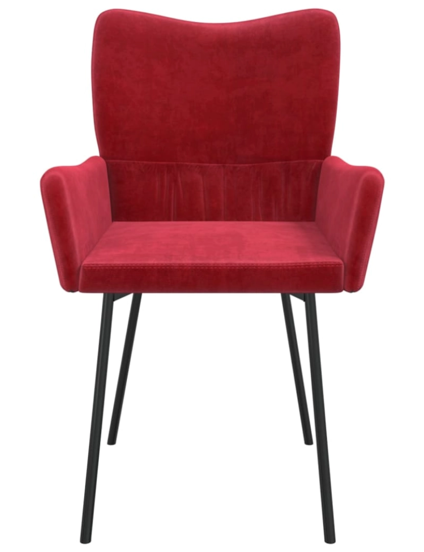 imagem de vidaXL Cadeiras de jantar 2 pcs veludo vermelho tinto6