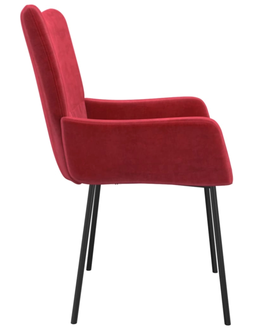 imagem de vidaXL Cadeiras de jantar 2 pcs veludo vermelho tinto7