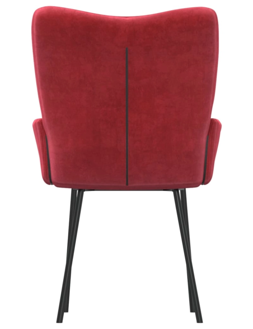 imagem de vidaXL Cadeiras de jantar 2 pcs veludo vermelho tinto8