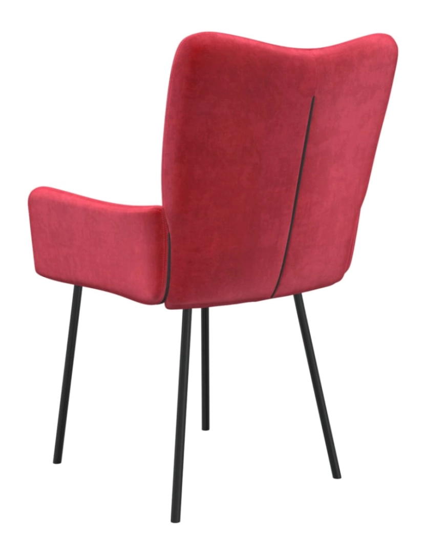 imagem de vidaXL Cadeiras de jantar 2 pcs veludo vermelho tinto9