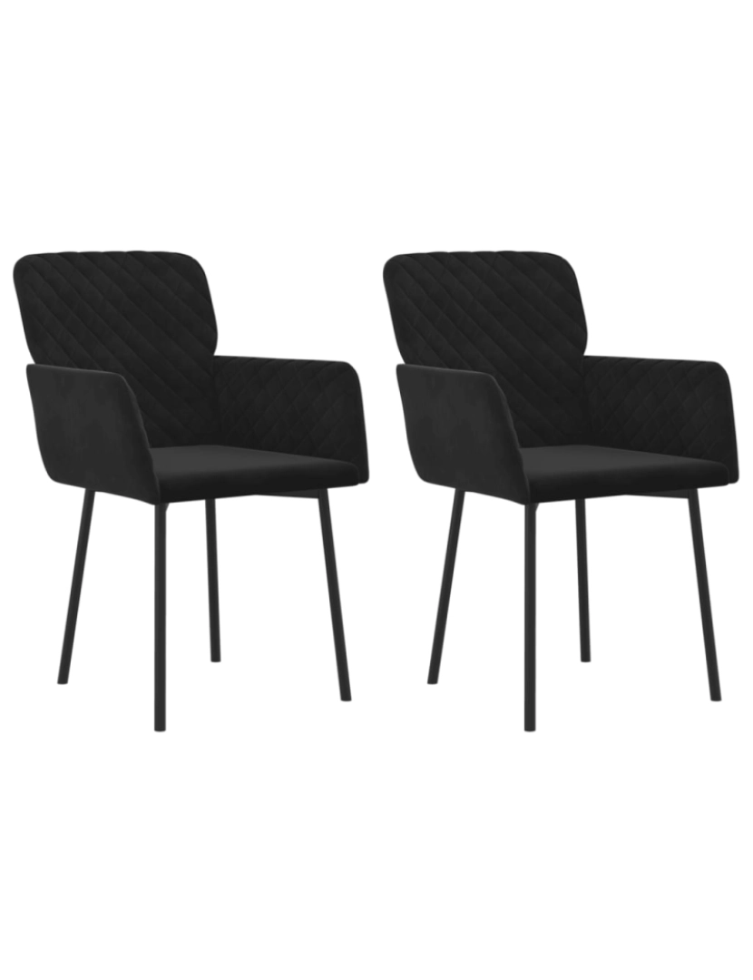 imagem de vidaXL Cadeiras de jantar 2 pcs veludo preto1