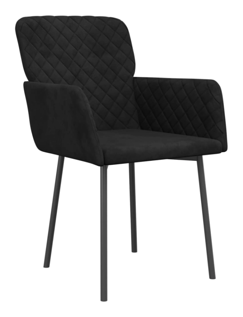 imagem de vidaXL Cadeiras de jantar 2 pcs veludo preto4