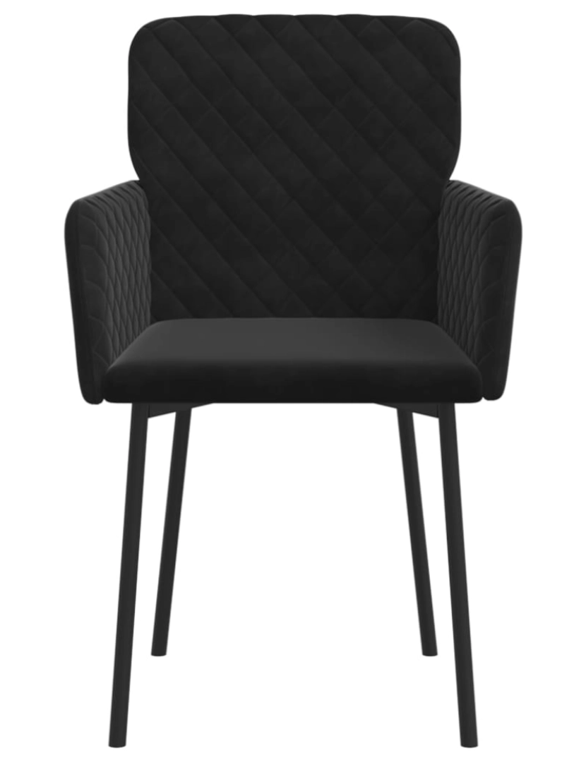 imagem de vidaXL Cadeiras de jantar 2 pcs veludo preto5