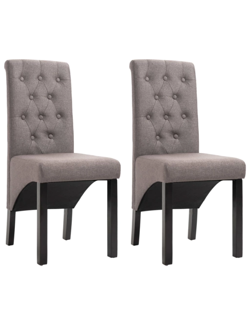 imagem de vidaXL Cadeiras de jantar 2 pcs tecido cinzento-acastanhado1