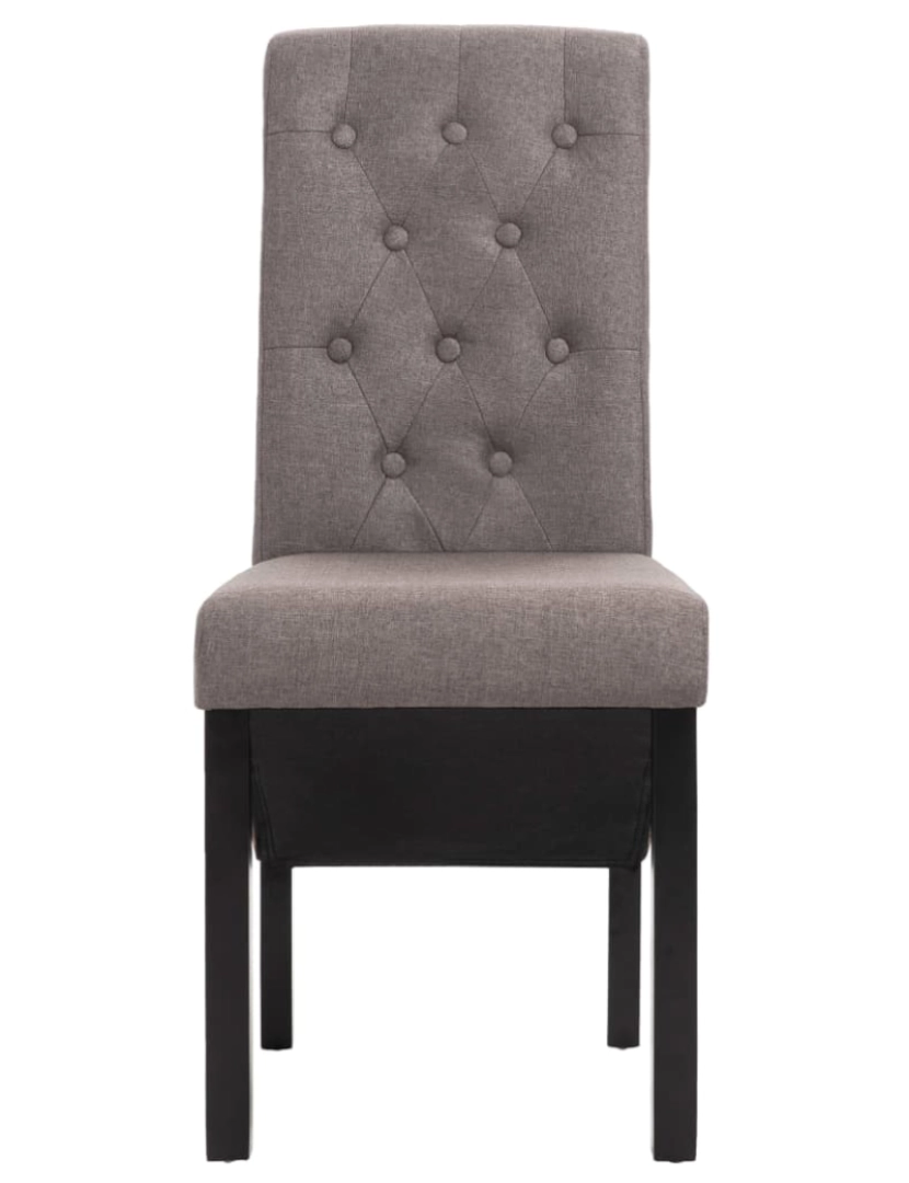 imagem de vidaXL Cadeiras de jantar 2 pcs tecido cinzento-acastanhado4