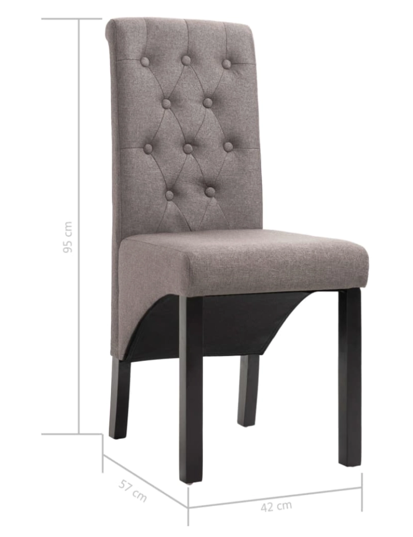 imagem de vidaXL Cadeiras de jantar 2 pcs tecido cinzento-acastanhado9