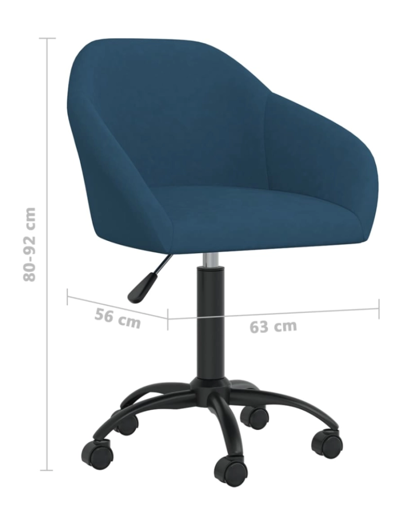 imagem de vidaXL Cadeiras de jantar giratórias 2 pcs veludo azul9