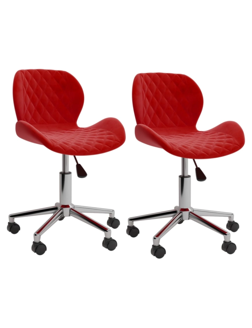 Vidaxl - vidaXL Cadeiras de jantar giratórias 2 pcs veludo vermelho tinto