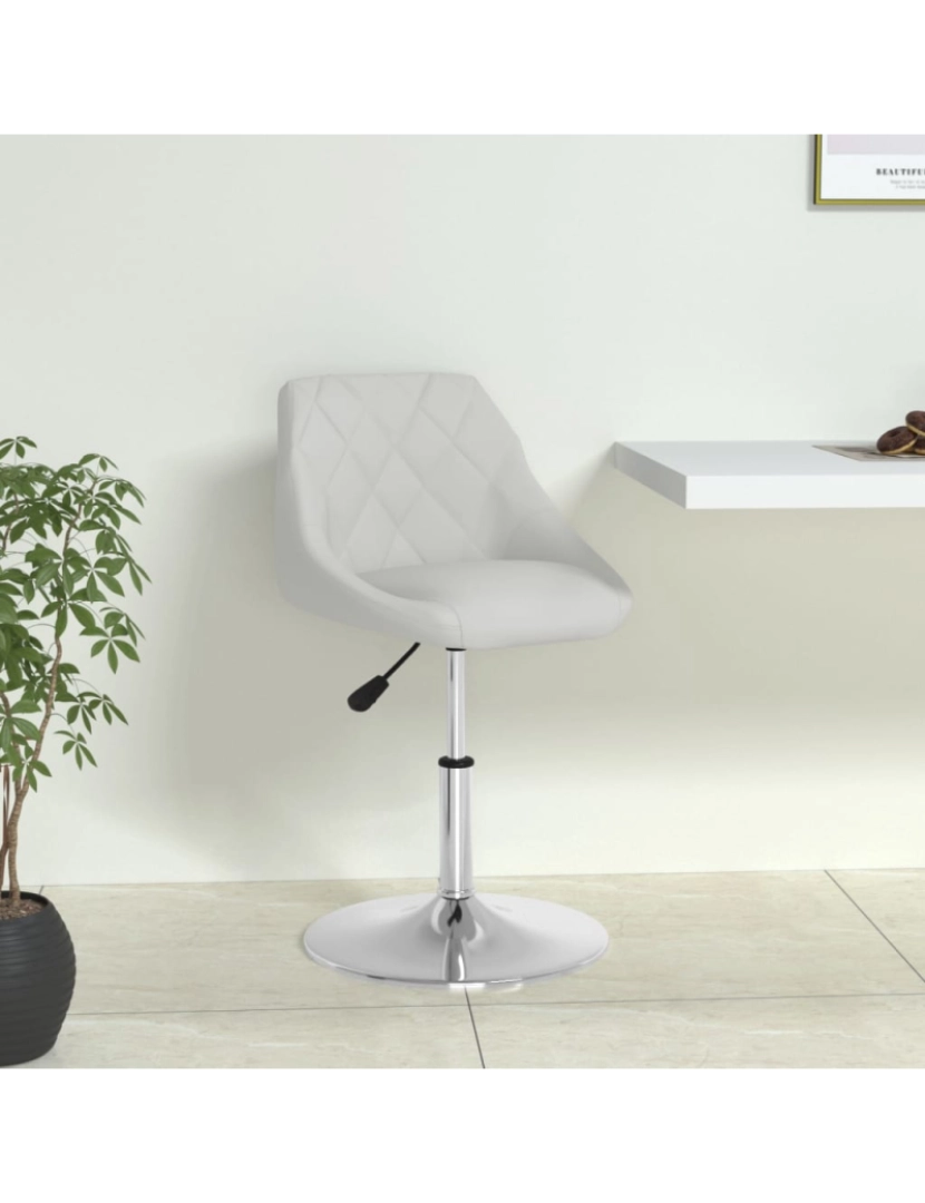 imagem de vidaXL Cadeira de jantar couro artificial branco2