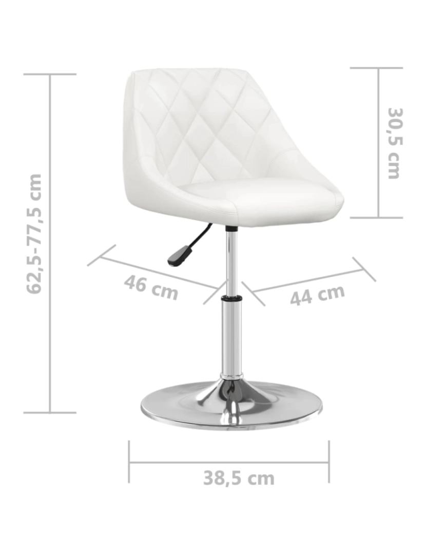 imagem de vidaXL Cadeira de jantar couro artificial branco9