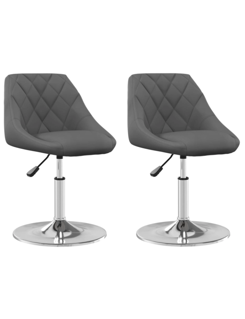 Vidaxl - vidaXL Cadeiras de jantar giratórias 2 pcs veludo cinzento-escuro