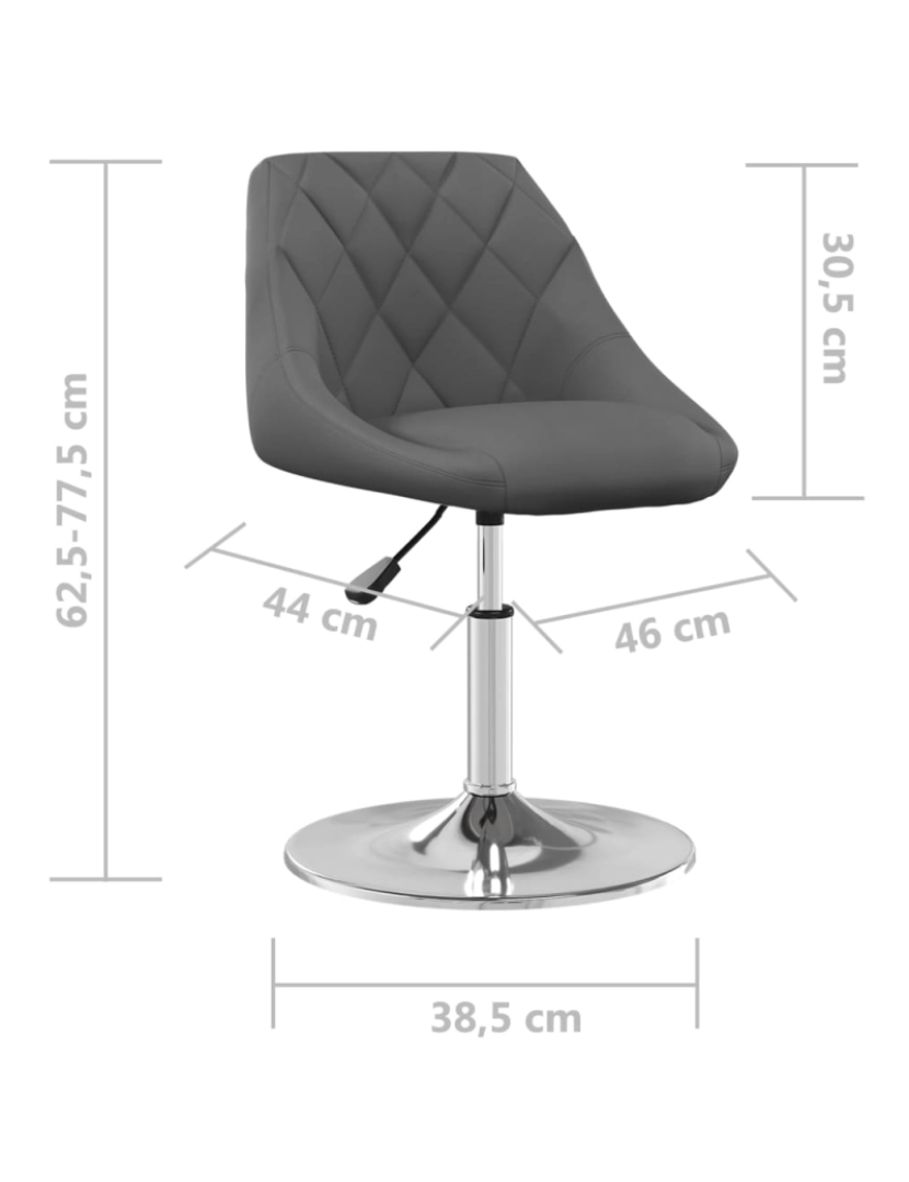 imagem de vidaXL Cadeiras de jantar giratórias 2 pcs veludo cinzento-escuro10