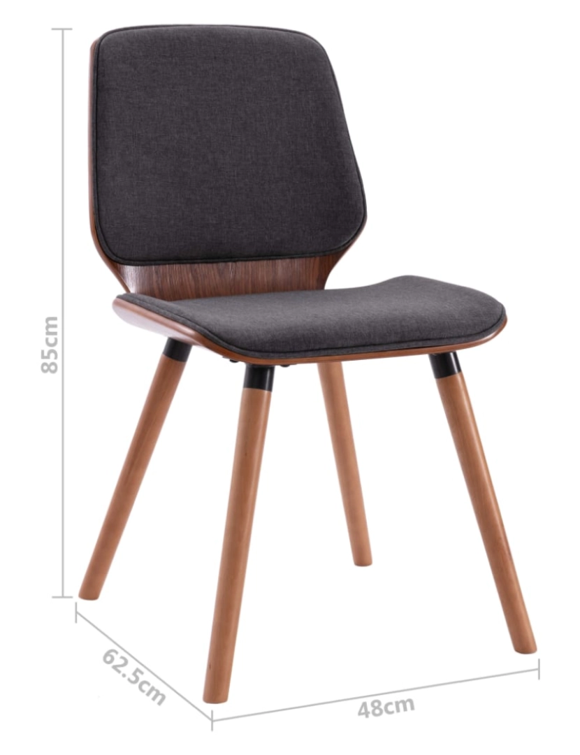 imagem de vidaXL Cadeiras de jantar 2 pcs tecido cinzento10